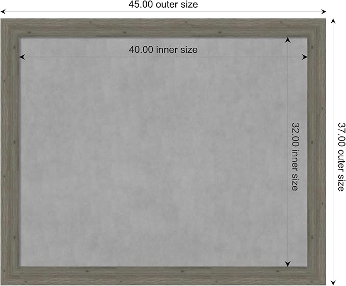 Amanti Art Grey Framed Magnetic Board 37x45 X-Large Vision Board - Image 3