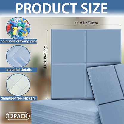 12-Pack Large Felt Bulletin Board 48" x 36" Cork Board Alternative, - Image 3