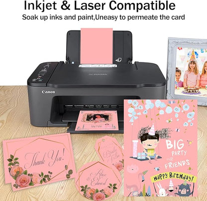 50 Sheets Pink Cardstock 8.5 x 11 Thick Paper, Goefun 80lb Card Stock Printer - Image 4