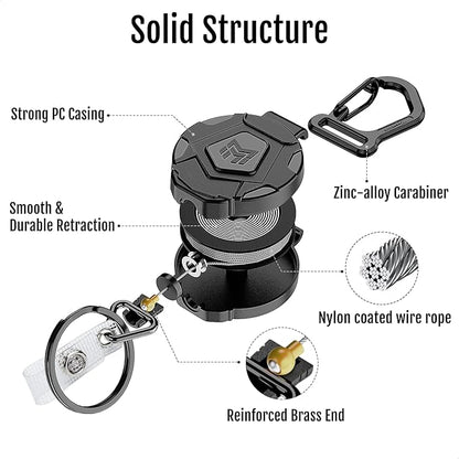 MNGARISTA 8-Pack Retractable Keychain, Heavy Duty Carabiner Badge Holder - Image 5