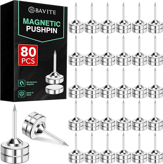 E BAVITE Magnetic Push Pins, 80 Sets Magnet Thumbtack by EBAVITE