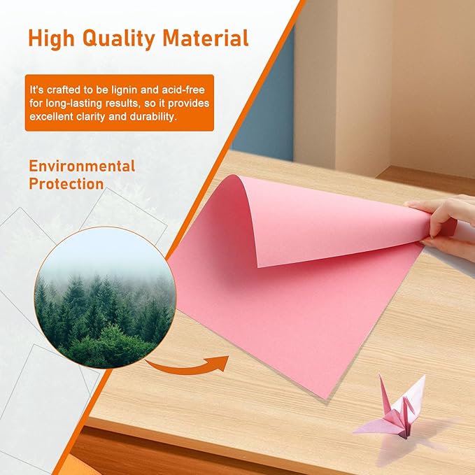 Guakicae 40 Sheets Candy Pink Cardstock 8.5 x 11 Scrapbooking Paper, 75lb - Image 5