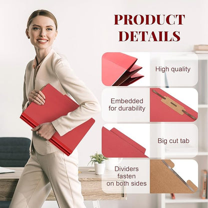 Skyygemm 72 Pcs Classification Folders Letter Size, 1 Divider Pressboard File - Image 3