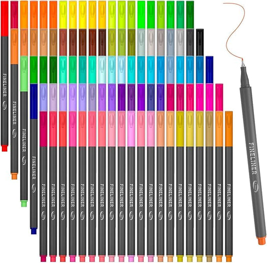 Tebik 108 Pack Planner Colored Pens, 100 Assorted Colors Drawing Pens by Tebik