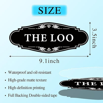 The Loo Sign for Bathroom Decoration, Self-adhesive Funny Bathroom&Restroom - Image 2