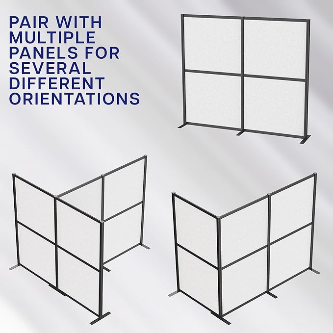 VIVO L-Shape Modular Corner Wall System, 3 Panels, Modern Professional Office - Image 5