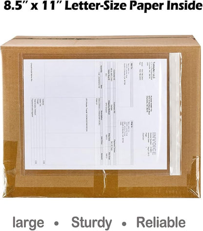 2.5 Mil Premium Clear 9.5'' x 12'' Packing List Envelopes, Adhesive Shipping - Image 2