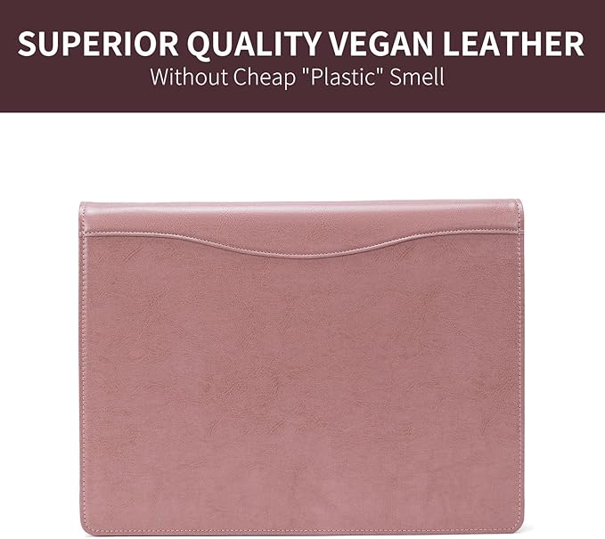 Geslun Vegan Leather 3 Ring Binder, 8.5 x 11 Letter Size Folio - Image 6