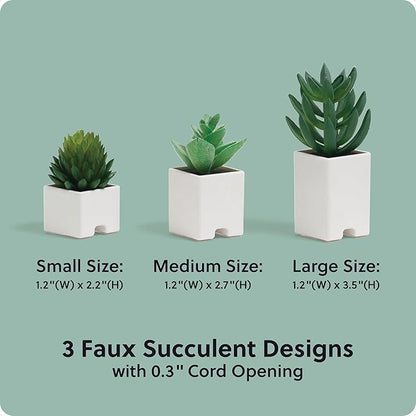 U Brands Adhesive Faux Succulent Cord Organizers, Kitchen Gadgets Cable - Image 6