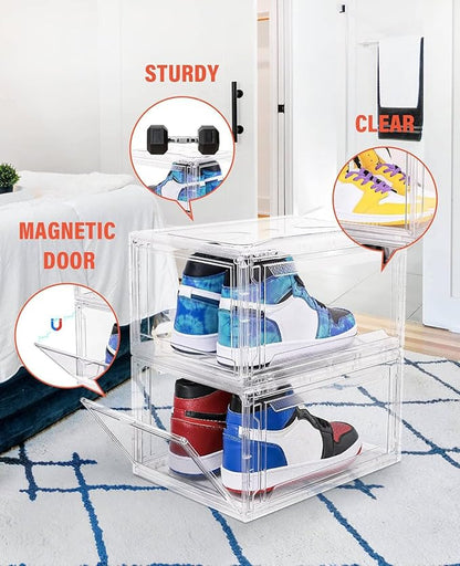Clear Shoe Boxes Stackable 10 Pack Shoe Storage - Image 3