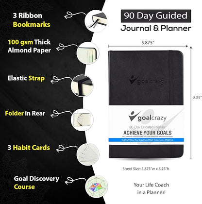 Undated Planner – 90 Day Guided Journal & Productivity Organizer, A5 Daily & - Image 2
