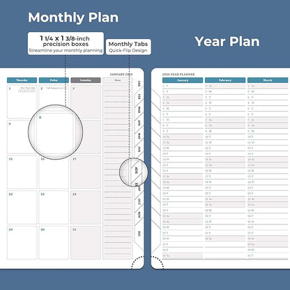 IN-LUXPRO Planner 2026 Daily Weekly and Monthly, 11.5"x8.5", 12 Months Spiral - Image 4