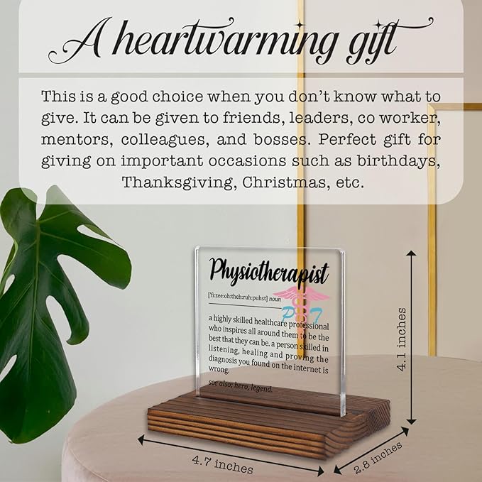 Physiotherapist Appreciation Gift Desk Sign, Funny Physical Therapy Office Decor - Image 4