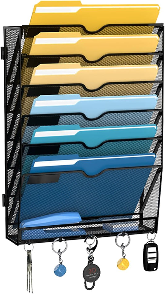 SUPEASY 7-Tier Mesh Wall File Holder, Hanging Wall File Organizer, Office by SUPEASY