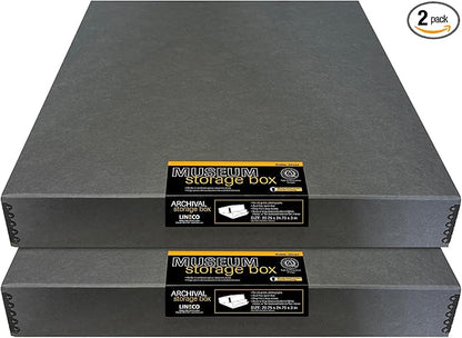Lineco Museum Archival Storage Box, 20.75x24.75x3 in. Drop Front Design. by Lineco