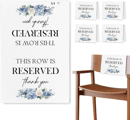 ChissNook Reserved Seating Chair Signs, This Row Is Reserved Pew Cloths Seating by Unknown