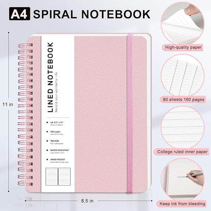 Lined Spiral Journal Notebook, A4 Spiral Notebook, 8.5''×11'' 100GSM Thick - Image 2