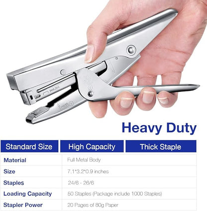 Stapler Heavy Duty with 1000 Staples and Staples Remover Set 20 Sheets Desktop - Image 2