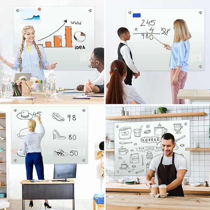 H-Qprobd Glass White Board for Wall Dry Erase Board 36" x 24" Magnetic - Image 7