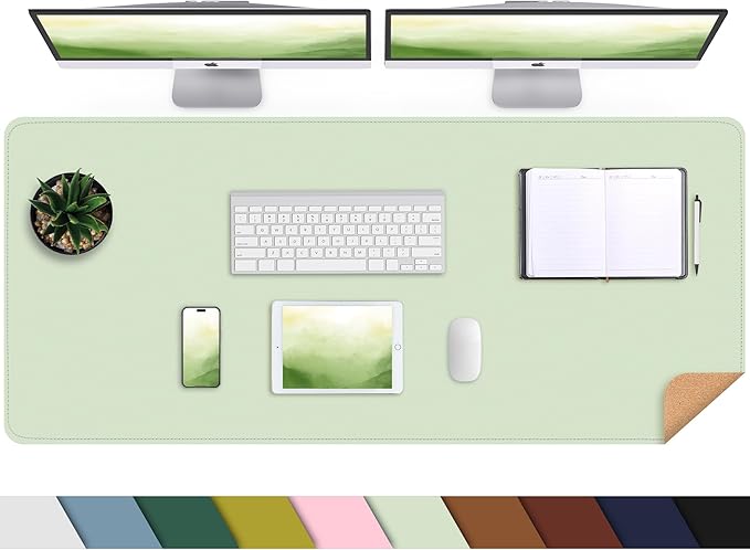 Leather Desk pad Protector, Large Desk mat by AFIING