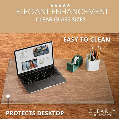 Clearly Innovative Premium Tempered Glass Desk Pad | 20" x 30" Desk Protector | - Image 4