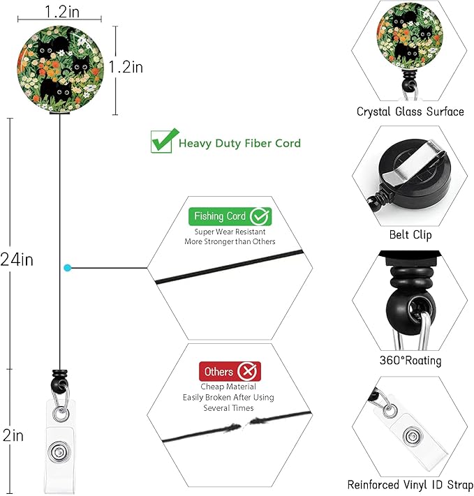 Cute Cats Lanyards for ID Badges, Badge Holder - Image 6