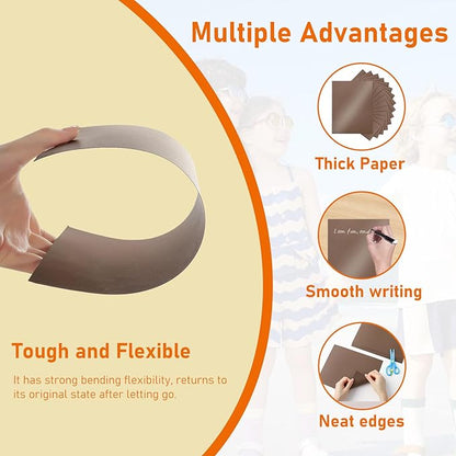 100 Sheets Coffee Shimmer Cardstock 8.5 x 11 Craft Paper, 92lb Premium Glossy - Image 3