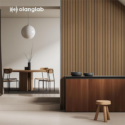 Olanglab Wood Slat Wall Panels 4 Pack, Wooden Acoustic Wall Panels, 94.5"x12.6" - Image 3
