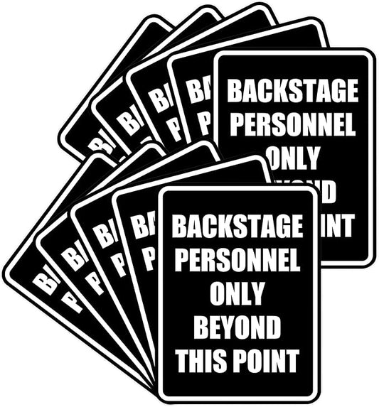 Portrait Round Backstage Personnel Only Beyond This Point Door or Wall Sign by SignsByLITA