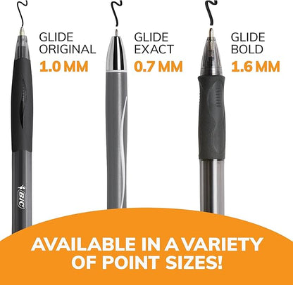BIC Glide Bold Black Ballpoint Pens, Bold Point, 12-Count Pack, Retractable - Image 10