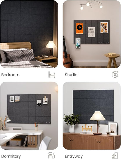 Fluxynara Large Felt Bulletin Board 36" x 24"Cork Board Alternative-6 Pack - Image 6