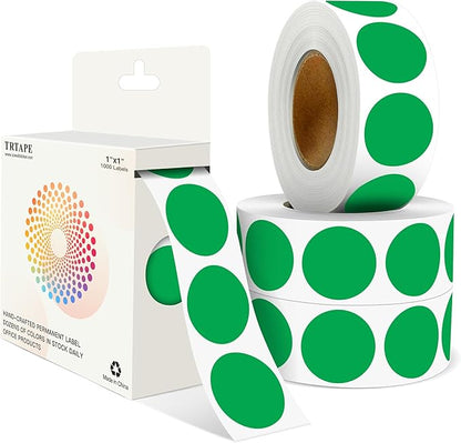 Green 1 Inch Round Color Coding Labels by Unknown