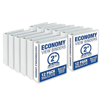 Samsill 2 Inch 3 Ring Binders, Made in USA, Economy Round Ring, 425 Sheet by Samsill