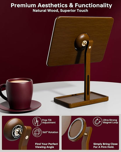 YEOUX Premium Desktop Glass Mirror, Dry Erase Board & Magnetic Phone Stand - Image 3