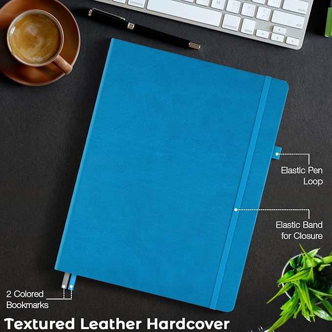 College Ruled Notebook, A4 Hardcover Leather Notebook - Image 5
