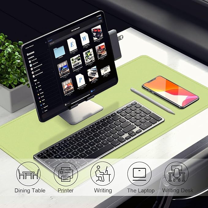 Leather Desk Pad Protector, Large Mouse Pad, Non-Slip Blotter, Laptop Desk Pad - Image 5