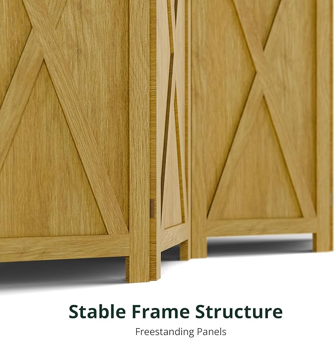 Cozy Castle Wood Room Divider, 8 Panels Folding Privacy Screen, 66.9'' Wall - Image 7