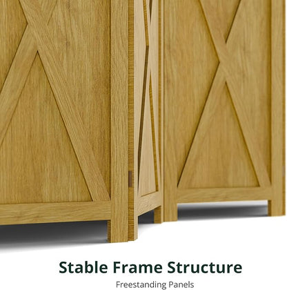 Cozy Castle Wood Room Divider, 8 Panels Folding Privacy Screen, 66.9'' Wall - Image 7