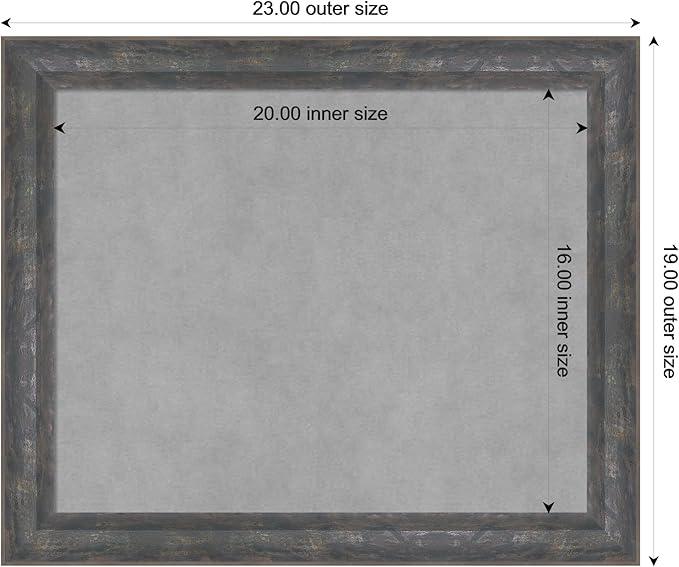 Amanti Art Grey Framed Magnetic Board 19x23 Small Vision Board - Image 3