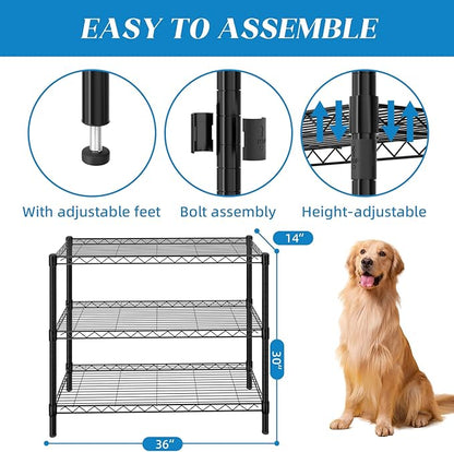 Guan River 3-Shelf Adjustable Metal Shelf Wire Shelving Unit Storage Rack - Image 3