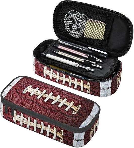 HKHEHOP American Football Ball Vintage Theme Pencil Case Storage Pencil Pouch by HKHEHOP