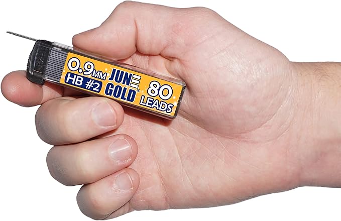 June Gold 320 Pieces, 0.9 mm HB #2 Lead Refills, 80 Pieces Per Dispenser - Image 2