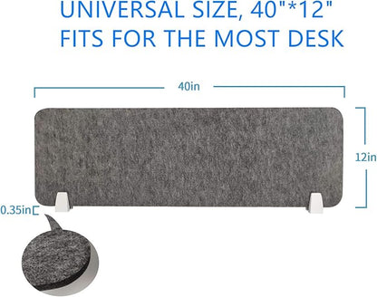 MYOYAY 40''x12'' Privacy Panel Clamp-on Acoustic Desk Divider Freestanding - Image 3