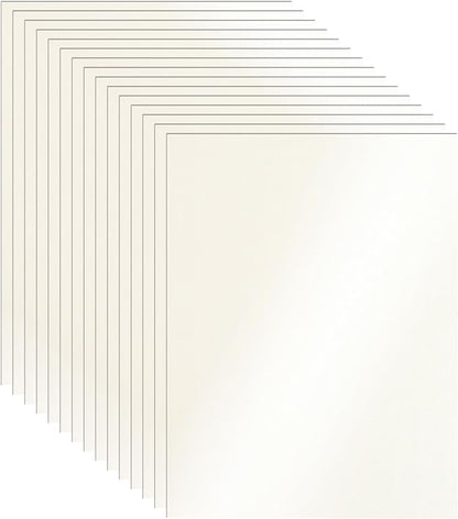 100 Sheets Cream Shimmer Cardstock 8.5 x 11 Off White Paper, 92lb Heavyweight by Guakicae