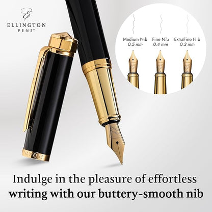Ellington Pens Luxury Fountain Pen Set- Extra Fine Nib- Includes 3 Ink - Image 5