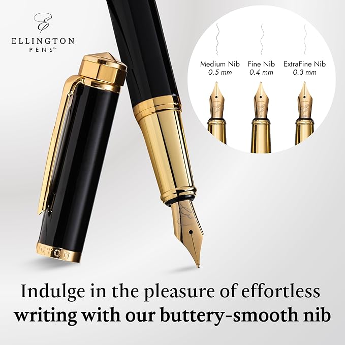 Ellington Pens Luxury Fountain Pen Set- Smooth Fine Nib- Includes 3 Ink - Image 5
