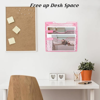 EASEPRES Mail Organizer Wall Mount Hanging File Holder Storage, Metal Chicken - Image 4
