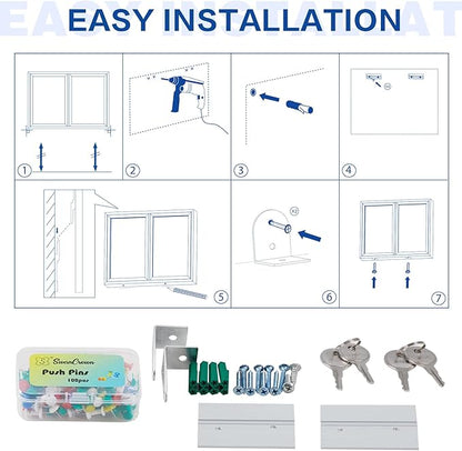 SWANCROWN Weather Resistant Enclosed Bulletin Board Gray Fabric Displays Boards - Image 4