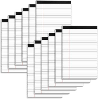 Nichela 5" x 8" Note Pads 12 Pack of Legal Pads 30 Sheets Notepad College Ruled by Nichela