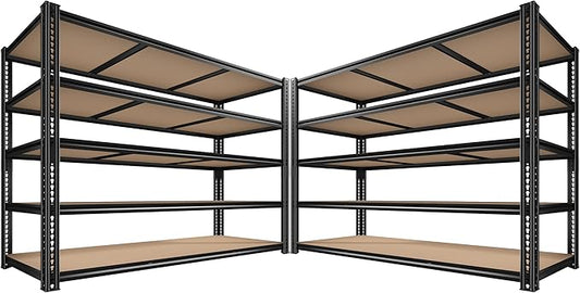 ROOMFAVE 3500LBS Garage Shelving 60" W Metal Shelving 72" H Storage Shelves by RoomFave-organizeyourjoy